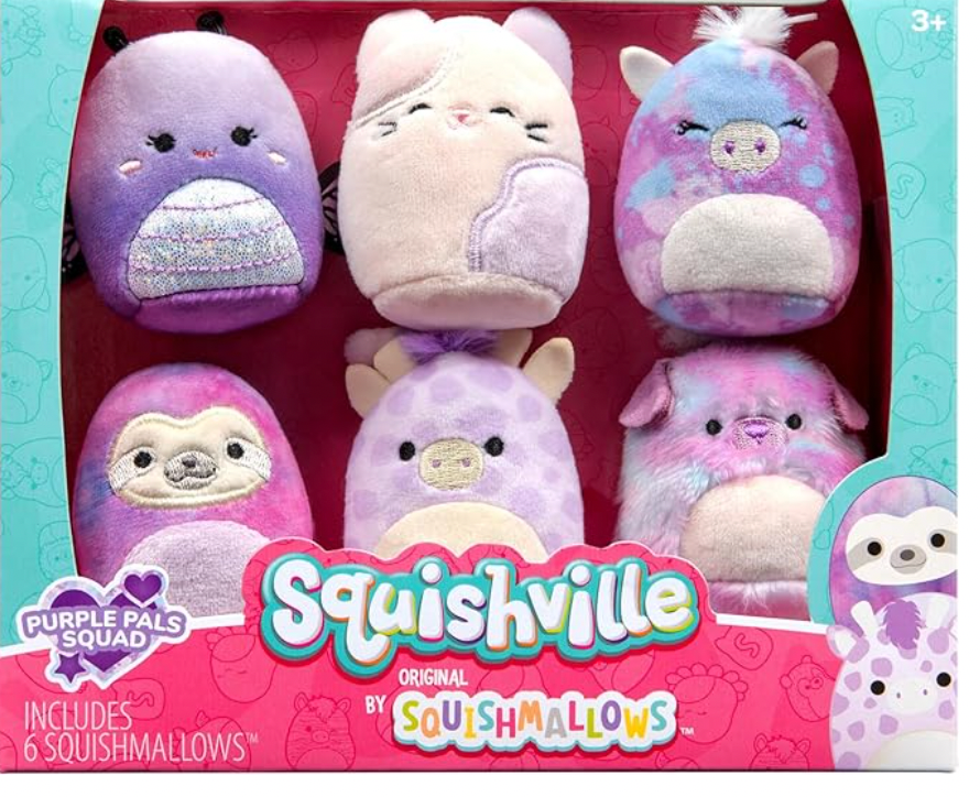 Squishville by Original Squishmallows Purple Pals Squad Plush
